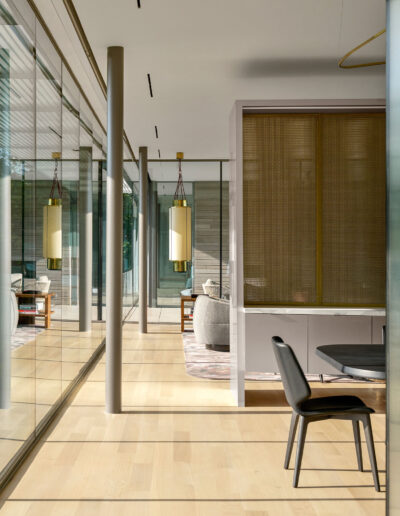 Modern home dinning room walkway